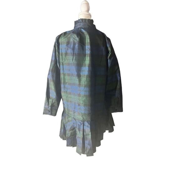Tuckernuck Women's Green Blue Tartan Plaid Ruffle Mini Dress Size Medium NWT - Picture 2 of 6